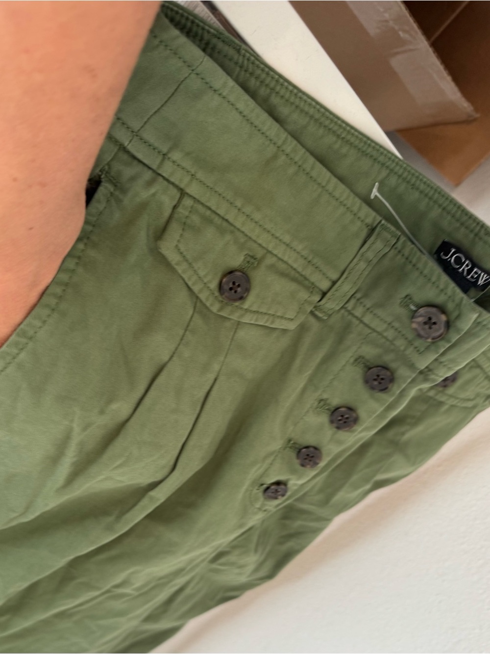 J.Crew Pleated Wide Leg Chinos Pants Button-Front High Rise Cotton Relaxed Sz 10 - Picture 6 of 10